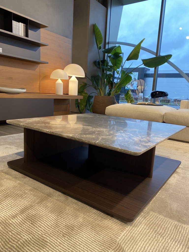Hugo salontafel marmer en hout Molteni