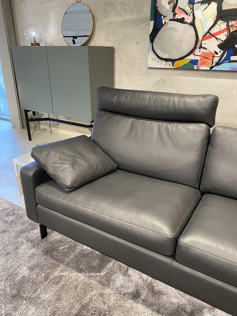 Conseta hoeksalon zwart leder Cor
